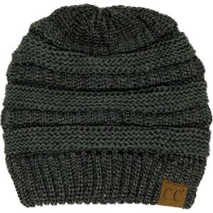 imageCC Classic Winter Fall Trendy Chunky Stretchy Cable Knit Beanie HatMetallic Dk Melange Gray