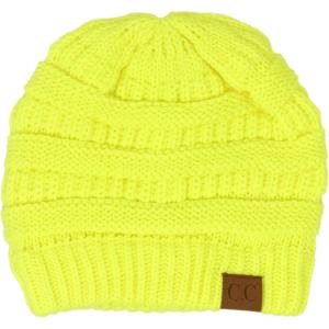 imageCC Classic Winter Fall Trendy Chunky Stretchy Cable Knit Beanie HatNeon Yellow