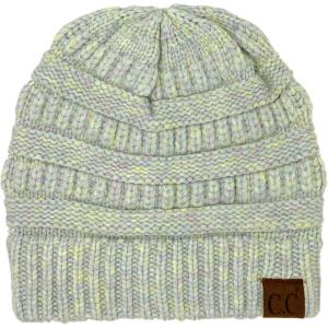 imageCC Classic Winter Fall Trendy Chunky Stretchy Cable Knit Beanie HatSnuggly Soft Pastel Blue Mix
