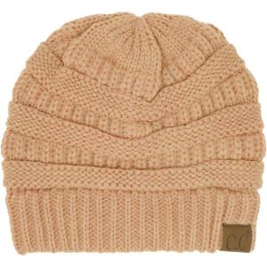 imageCC Classic Winter Fall Trendy Chunky Stretchy Cable Knit Beanie HatSolid Sand