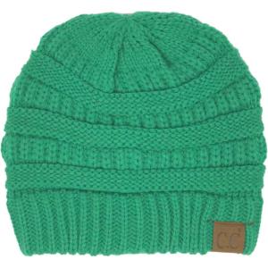 imageCC Classic Winter Fall Trendy Chunky Stretchy Cable Knit Beanie HatSolid Sea Green