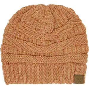 imageCC Classic Winter Fall Trendy Chunky Stretchy Cable Knit Beanie HatSolid Toast Almond