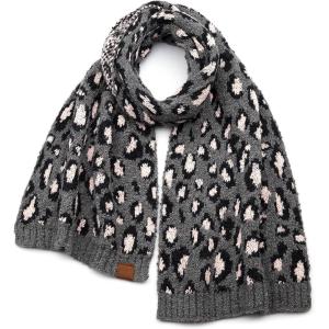 imageCC Exclusives Soft Beanie hat with Leopard Pattern and Fur PomHAT7001SF7001Ltmelgreyknit