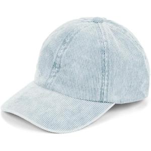 imageCC Exclusives Stone Washed Corduroy CrissCross Ponytail Baseball Cap for Women Adjustable High Bun HatStone Washed  Pale Blue