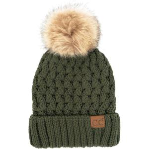 imageCC Exclusives Womens Winter Seed Stitched Confetti Pom Beanie Hat HAT1816HAT2214HAT2085HAT3841A Lattice Crossover Stitchmoss