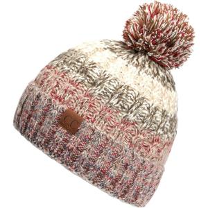 imageCC Exclusives Womens Winter Seed Stitched Confetti Pom Beanie Hat HAT1816HAT2214HAT2085HAT3841Beige