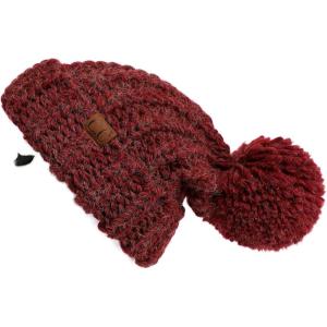 imageCC Exclusives Womens Winter Seed Stitched Confetti Pom Beanie Hat HAT1816HAT2214HAT2085HAT3841Cranberry