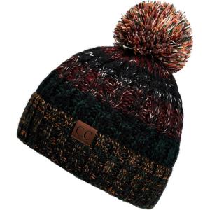 imageCC Exclusives Womens Winter Seed Stitched Confetti Pom Beanie Hat HAT1816HAT2214HAT2085HAT3841Hunter Green