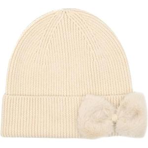 imageCC Faux Fur Bow Winter Beanie for WomenBeige