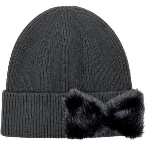 imageCC Faux Fur Bow Winter Beanie for WomenBlack