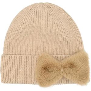 imageCC Faux Fur Bow Winter Beanie for WomenCamel