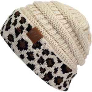 imageCC Hatsandscarf CC Exclusives Solid Color Beanie Tail Hat0 Leopard Beige