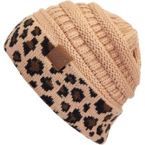 imageCC Hatsandscarf CC Exclusives Solid Color Beanie Tail Hat0 Leopard Camel