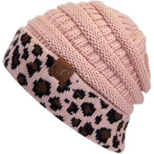 imageCC Hatsandscarf CC Exclusives Solid Color Beanie Tail Hat0 Leopard Indi Pink