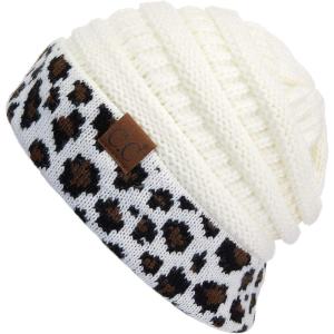 imageCC Hatsandscarf CC Exclusives Solid Color Beanie Tail Hat0 Leopard Ivory