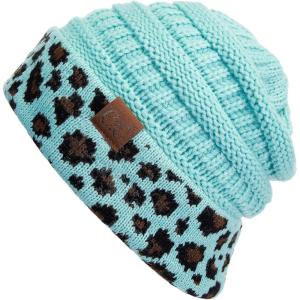 imageCC Hatsandscarf CC Exclusives Solid Color Beanie Tail Hat0 Leopard Mint