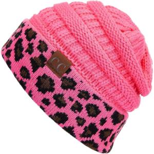 imageCC Hatsandscarf CC Exclusives Solid Color Beanie Tail Hat0 Leopard New Candy Pink