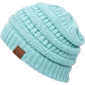 imageCC Hatsandscarf CC Exclusives Solid Color Beanie Tail HatSequin Mint