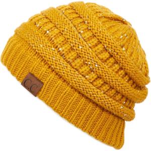 imageCC Hatsandscarf CC Exclusives Solid Color Beanie Tail HatSequin Mustard