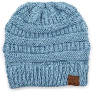 imageCC Hatsandscarf CC Exclusives Solid Color Beanie Tail HatYarnsteel Blue Mix