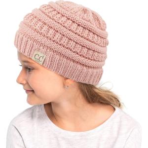 imageCC Hatsandscarf Kids Beanie Ages 25 Warm Chunky Thick Stretchy Knit Slouch Beanie Skull Hats YJ847KIDSIndi Pink