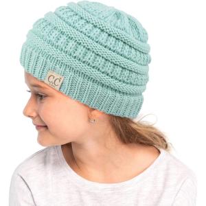 imageCC Hatsandscarf Kids Beanie Ages 25 Warm Chunky Thick Stretchy Knit Slouch Beanie Skull Hats YJ847KIDSMint