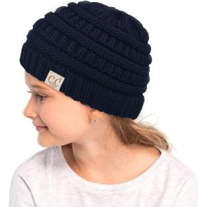 imageCC Hatsandscarf Kids Beanie Ages 25 Warm Chunky Thick Stretchy Knit Slouch Beanie Skull Hats YJ847KIDSNavy Amz