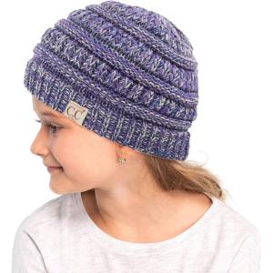 imageCC Hatsandscarf Kids Beanie Ages 25 Warm Chunky Thick Stretchy Knit Slouch Beanie Skull Hats YJ847KIDSNavy Mix