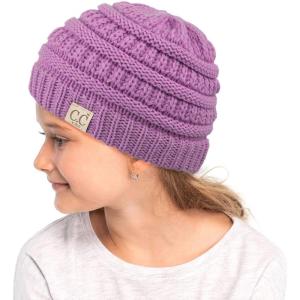 imageCC Hatsandscarf Kids Beanie Ages 25 Warm Chunky Thick Stretchy Knit Slouch Beanie Skull Hats YJ847KIDSNew Lavender