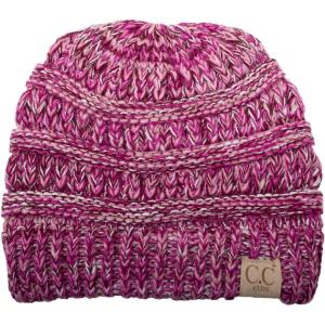 imageCC Hatsandscarf Kids Beanie Ages 25 Warm Chunky Thick Stretchy Knit Slouch Beanie Skull Hats YJ847KIDSPink Mix