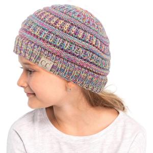 imageCC Hatsandscarf Kids Beanie Ages 25 Warm Chunky Thick Stretchy Knit Slouch Beanie Skull Hats YJ847KIDSRainbow Mix