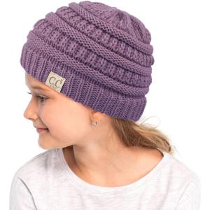 imageCC Hatsandscarf Kids Beanie Ages 25 Warm Chunky Thick Stretchy Knit Slouch Beanie Skull Hats YJ847KIDSViolet
