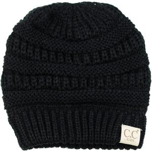 imageCC Kids Cute Warm and Comfy Childrens Knit Ski Beanie HatBlack