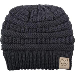 imageCC Kids Cute Warm and Comfy Childrens Knit Ski Beanie HatDk Melange Gray