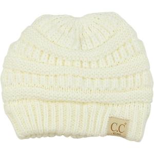 imageCC Kids Cute Warm and Comfy Childrens Knit Ski Beanie HatIvory