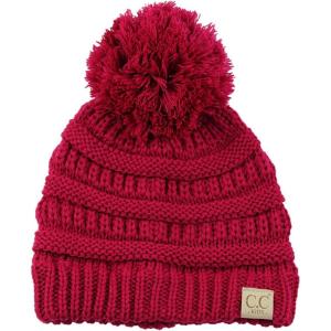 imageCC Kids Cute Warm and Comfy Pom Pom Childrens Knit Ski Beanie HatHot Pink