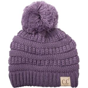 imageCC Kids Cute Warm and Comfy Pom Pom Childrens Knit Ski Beanie HatViolet