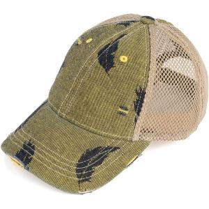 imageCC Pony Cap for WomenDistressed Denim Leaf Mustard