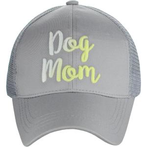 imageCC Ponycap Color Changing 3D Embroidered Quote Adjustable Trucker Baseball CapDog Mom  Gray