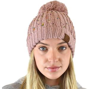 imageCC Soft Winter Warm Confetti Knit Chenille Pom Beanie HatRose