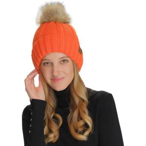 imageCC Thick Cable Knit Faux Fuzzy Fur Pom Fleece Lined Skull Cap Cuff BeanieTigerlily