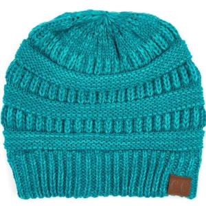 imageCC Trendy Warm Chunky Soft Stretch Cable Knit Beanie2 Tone Mint