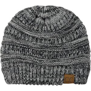 imageCC Trendy Warm Chunky Soft Stretch Cable Knit Beanie3 Tone Gray