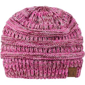 imageCC Trendy Warm Chunky Soft Stretch Cable Knit Beanie3 Tone Pink