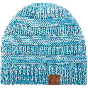imageCC Trendy Warm Chunky Soft Stretch Cable Knit Beanie3 Tone Sky Blue