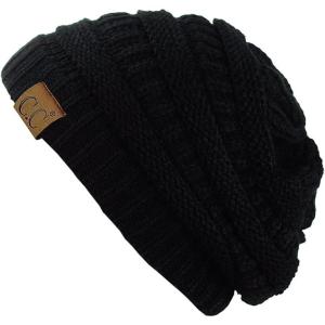 imageCC Trendy Warm Chunky Soft Stretch Cable Knit BeanieBlack