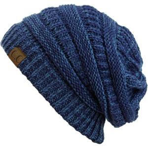 imageCC Trendy Warm Chunky Soft Stretch Cable Knit BeanieBlueDenim