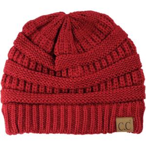 imageCC Trendy Warm Chunky Soft Stretch Cable Knit BeanieCardinal