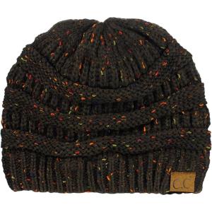 imageCC Trendy Warm Chunky Soft Stretch Cable Knit BeanieConfetti Brown