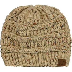 imageCC Trendy Warm Chunky Soft Stretch Cable Knit BeanieConfetti Latte